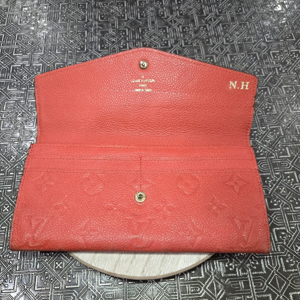 🐢 Louis Vuitton Portefeuille Curieuse Empreinte Red Wallet 2in1 Great Condition - Picture 7 of 15